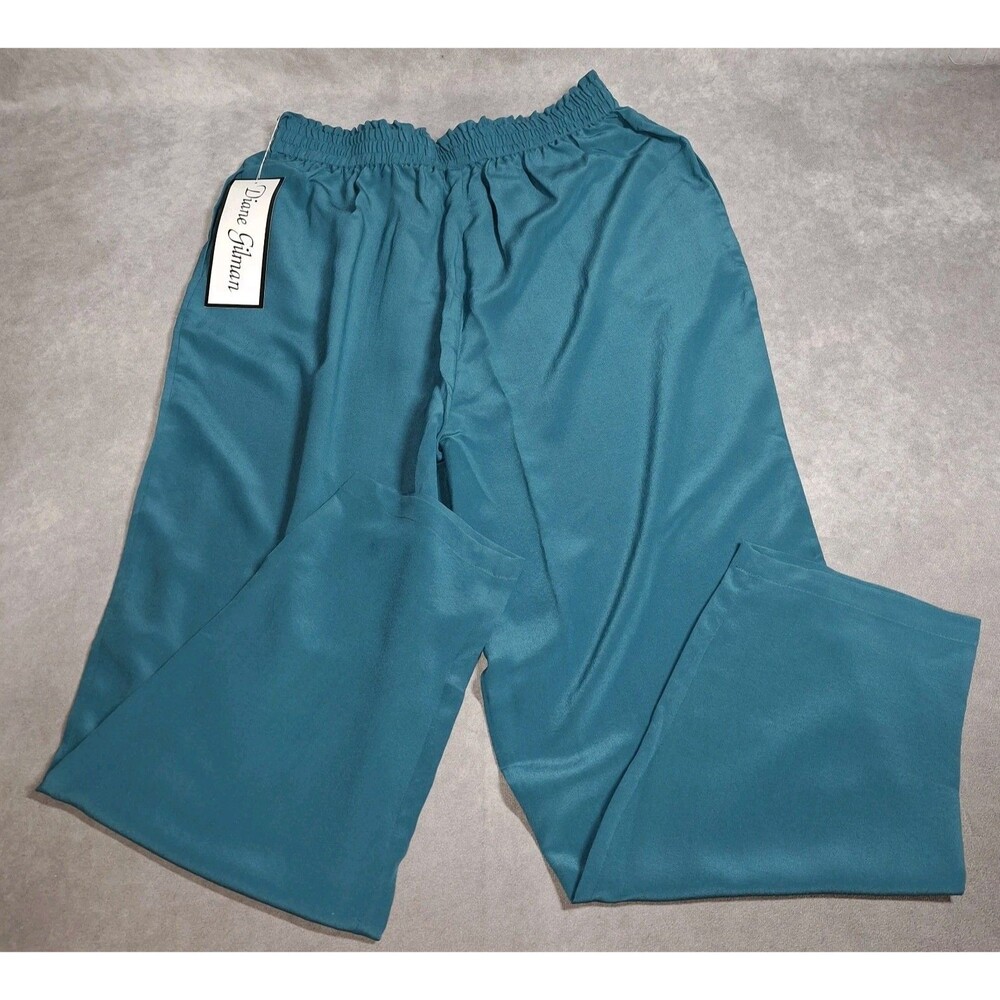 Diane Gilman 100% Silk Pull On Dress Pants Sz P/L Petite Large